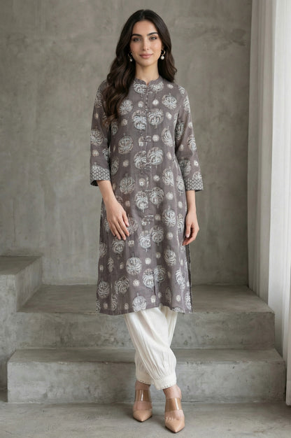 White Solid Beadwork Pure Cotton Ankle Length Gathered Salwar