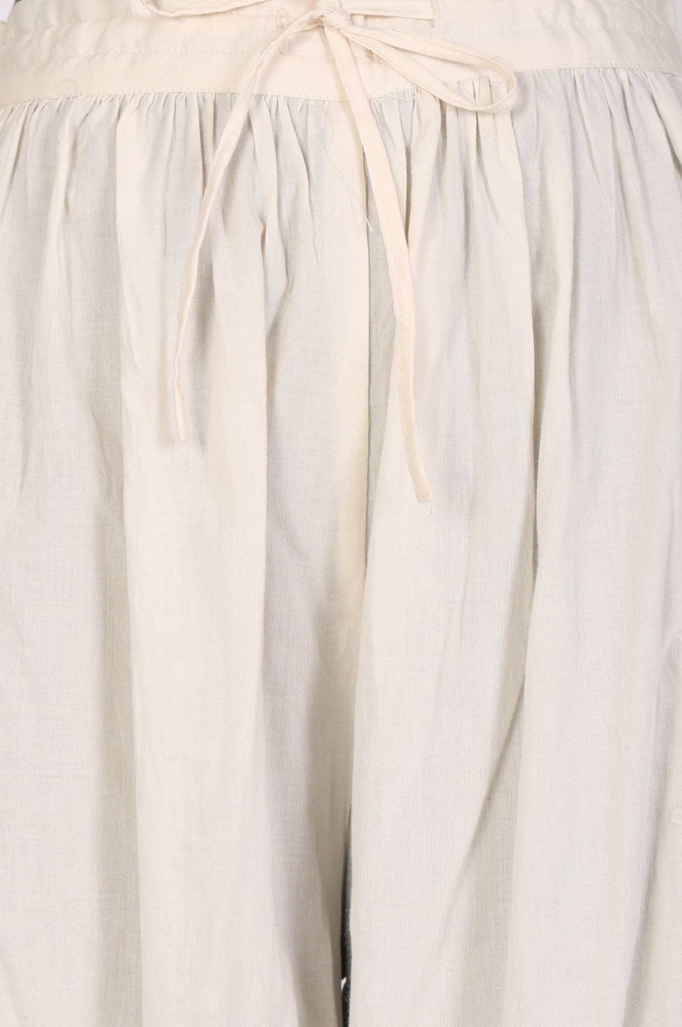 White Solid Beadwork Pure Cotton Ankle Length Gathered Salwar