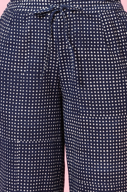 Indigo Handblock Printed Straight Pants