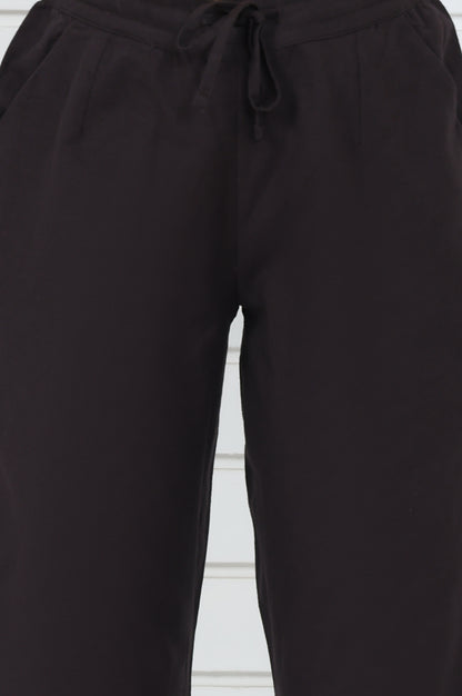 Brown Embroidered Printed Metallic Embroidered Cotton Blend Mid Rise Ankle Length Straight Pant