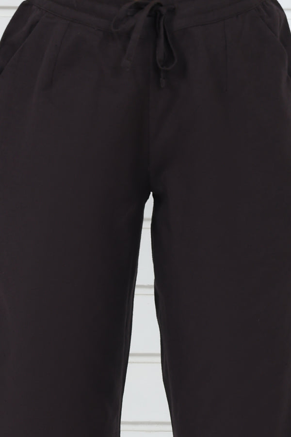 Brown Embroidered Printed Metallic Embroidered Cotton Blend Mid Rise Ankle Length Straight Pant