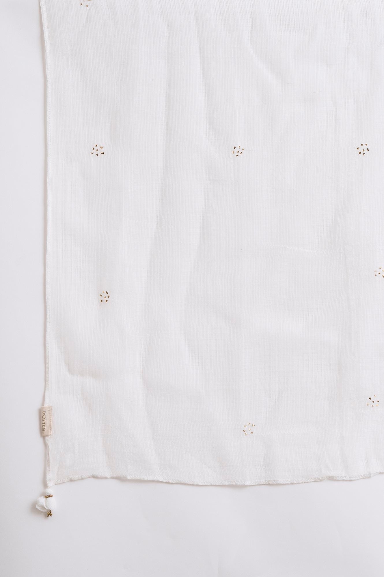 White Embroidered Cotton Dupatta