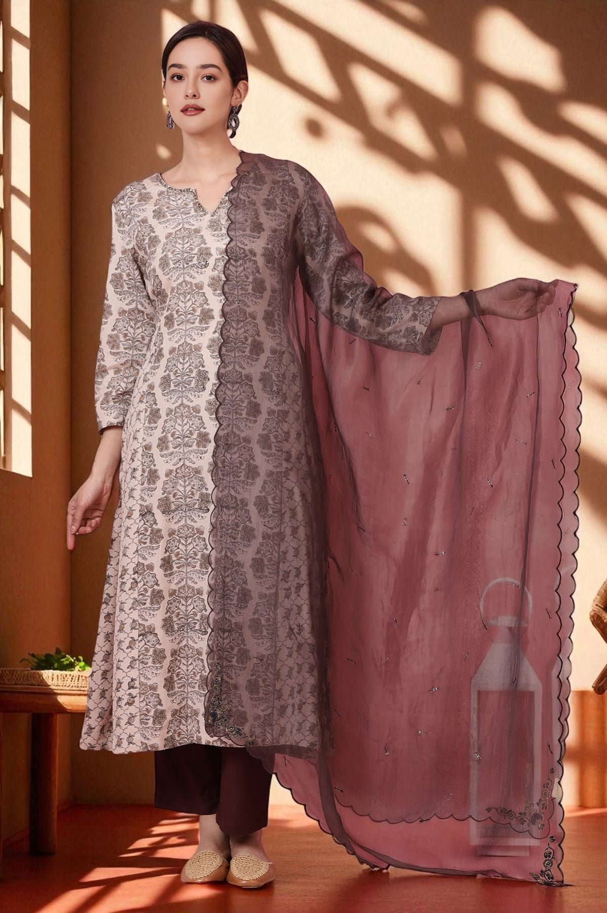 Lemon Yellow Silk Organza Embroidered Dupatta - Free size