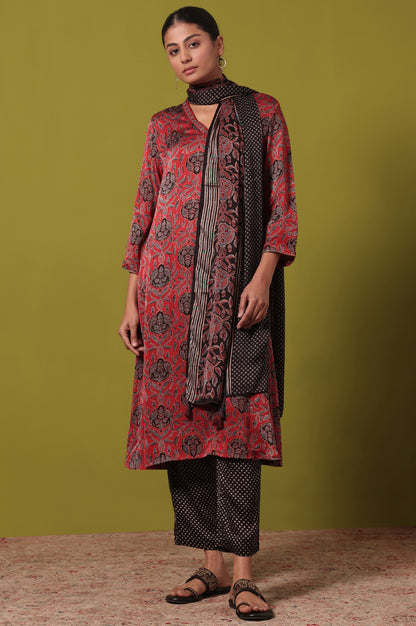 Black Printed Viscose Dupatta