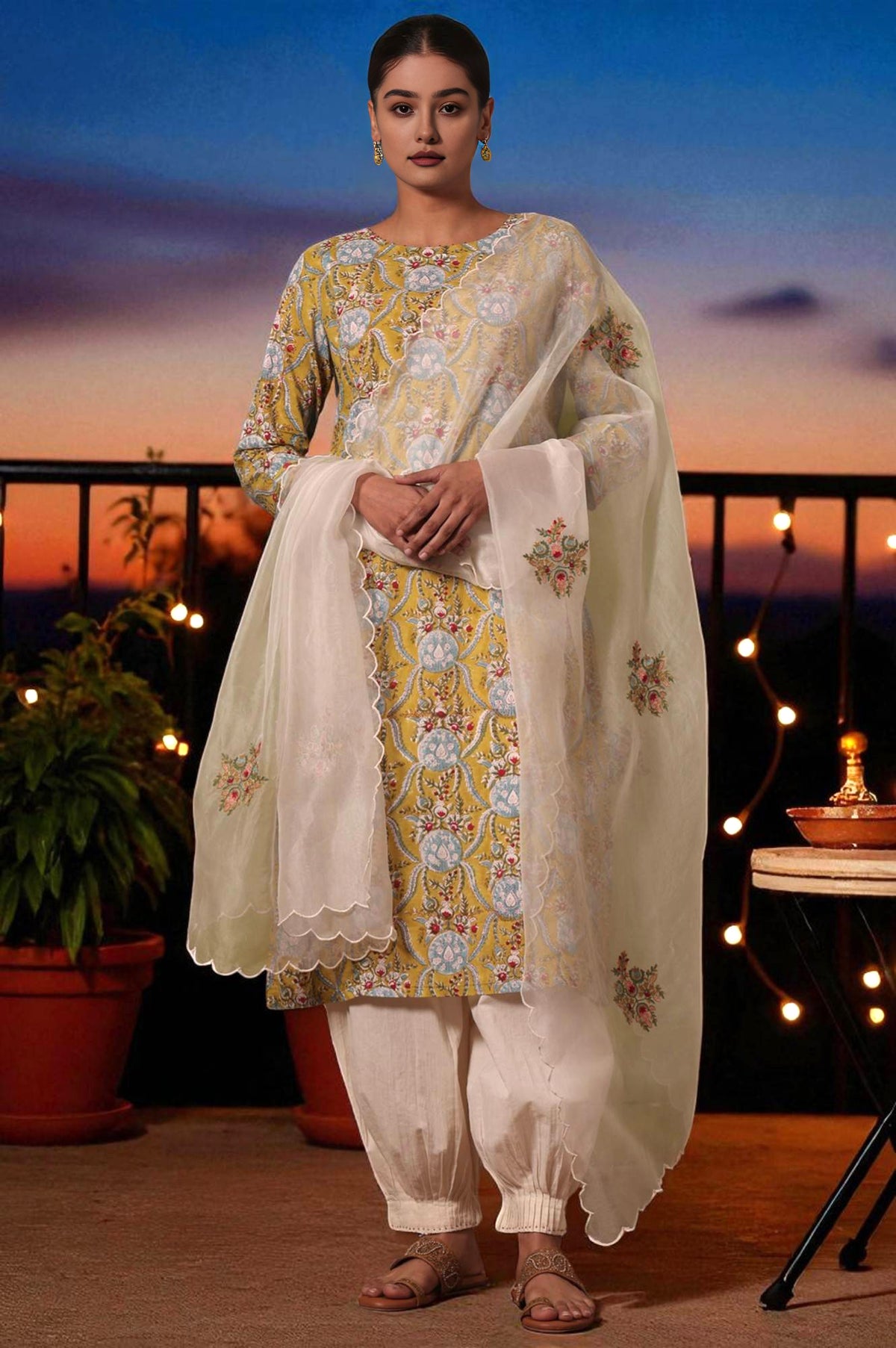 Solid  Silk Dupatta - Free size