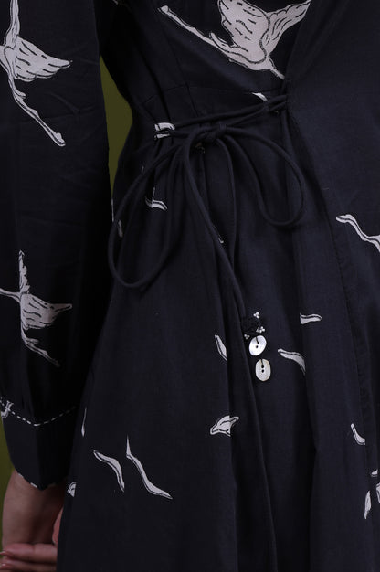 Animal Printed Mirror work A-line Pure Cotton Kurta with Straight Pants Set