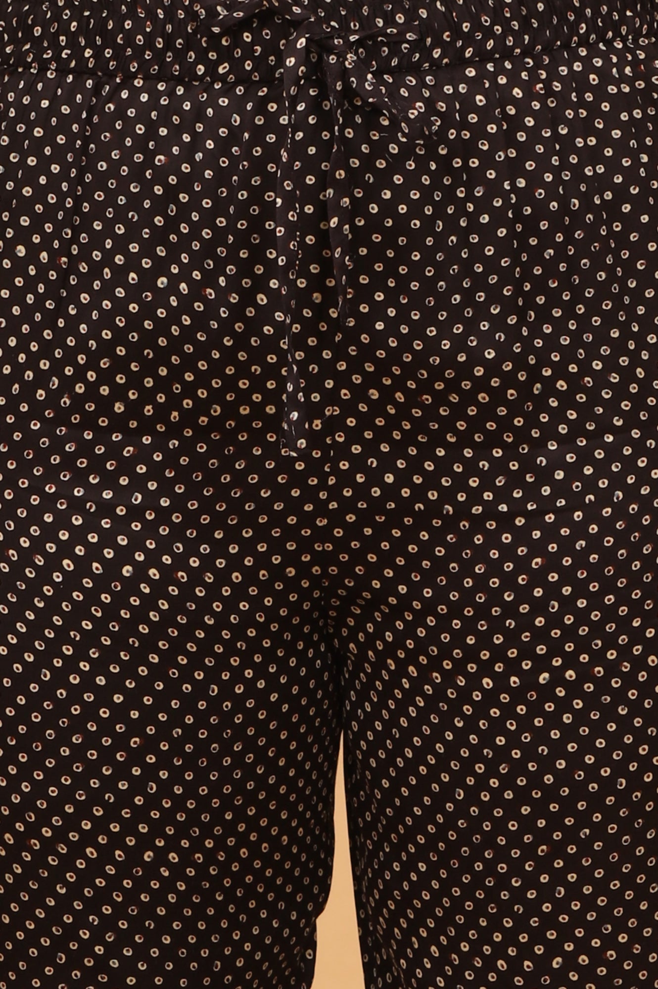 Black Ajrakh Printed Flared Kurta, Straight Pants and Dupatta Set in Modal Satin