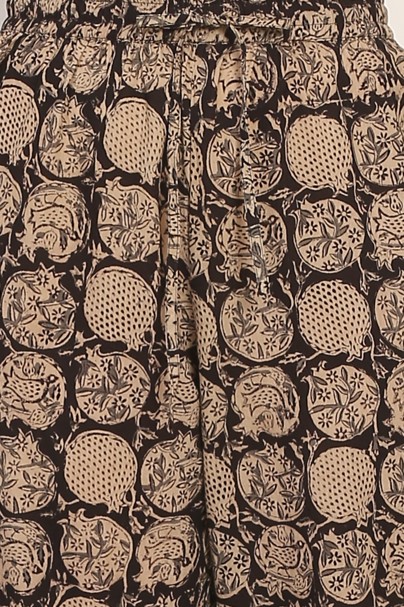 Black Kalamkari Printed Pure Cotton A-Line Kurta and Pants Co-ord Set