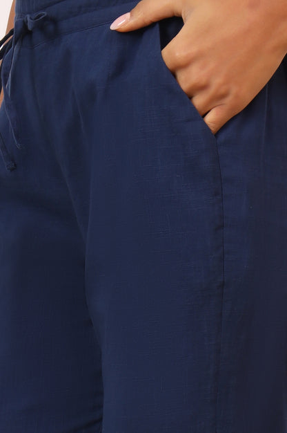 Indigo Blue Chikankari Tunic and Pants Set