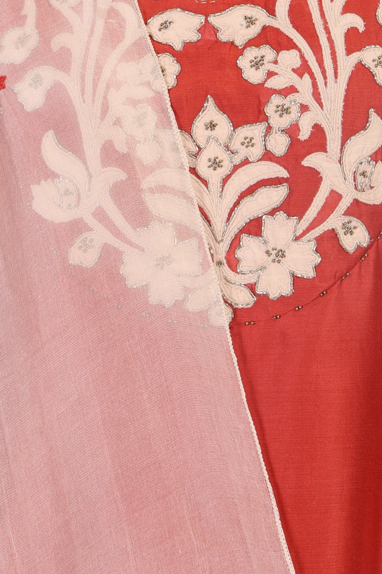 Rust Thread Embroidered Cotton Blend Straight Kurta with Straight Pants and Dupatta Set