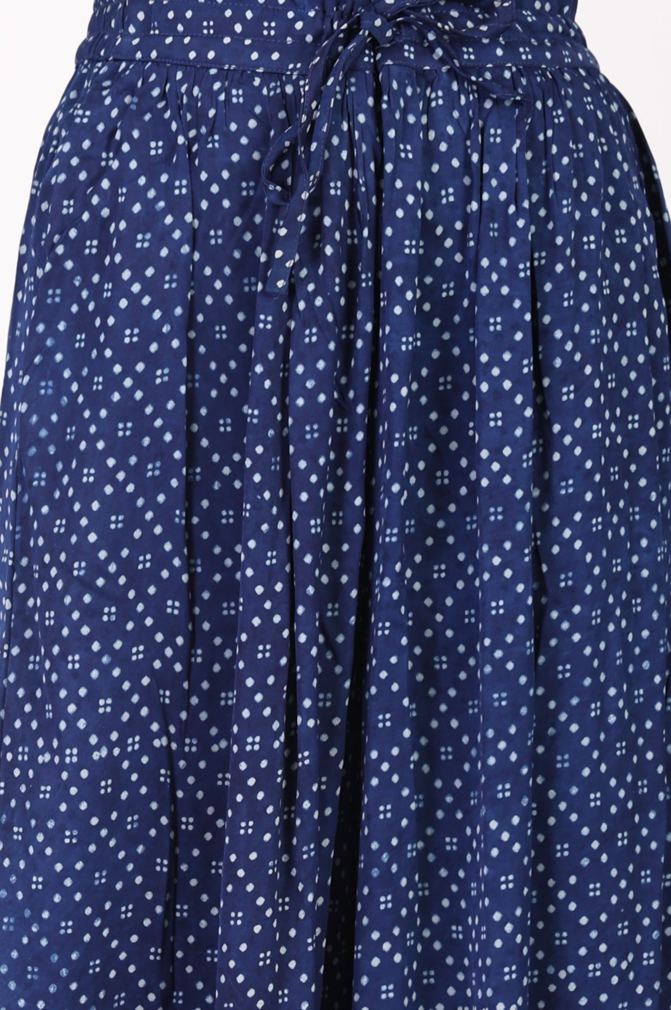 Navy Blue Block Printed Modal Satin Straight Kurta with Salwar and Dupatta Set