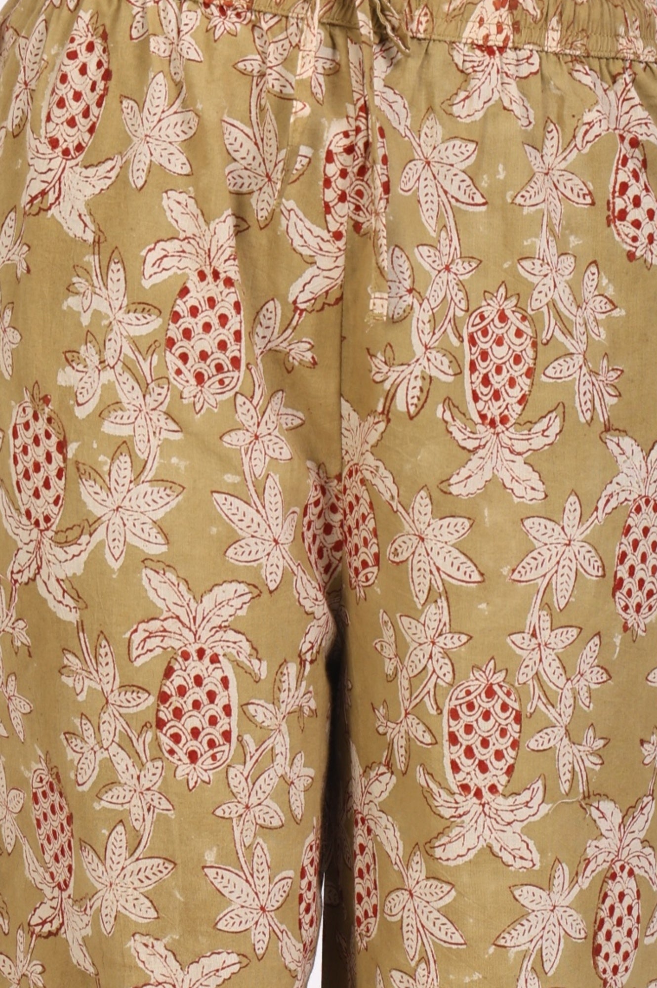 Basil Green Block Printed Floral Pure Cotton Straight Kurta With Pant Set
