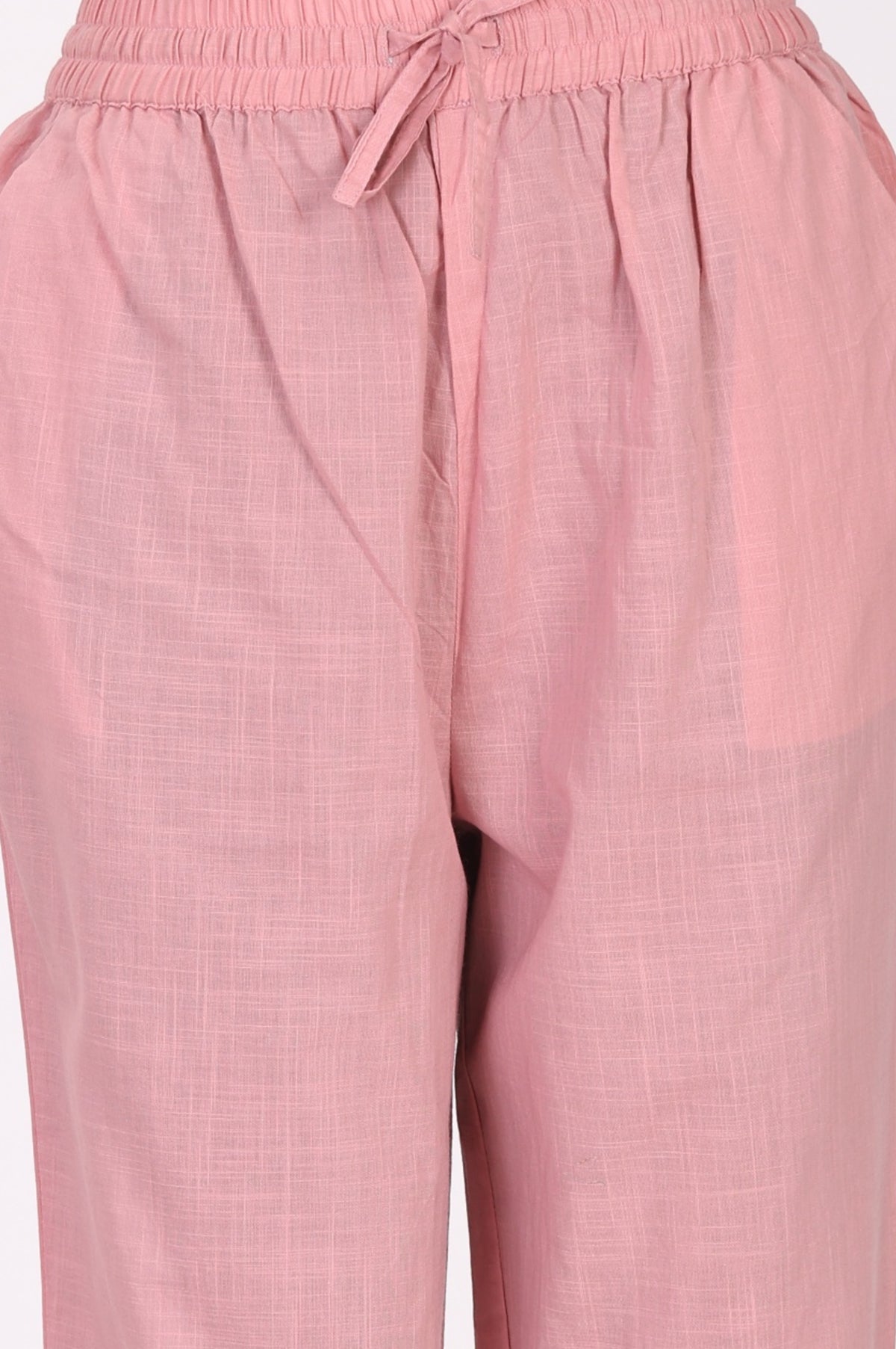 Pink Floral Printed Pure Cotton Spaghetti Strap Straight Kurta with Pants and Dupatta Set