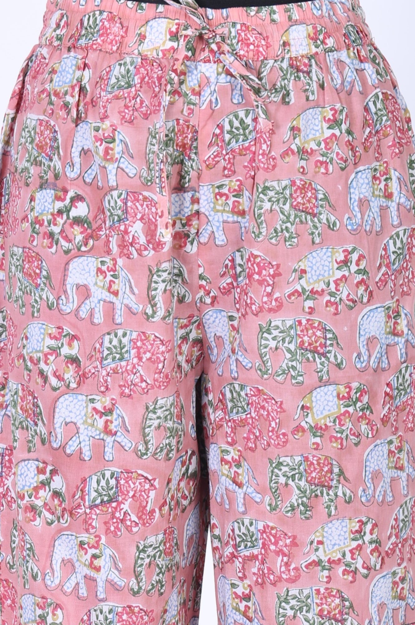 Pink Block Printed Pure Cotton Straight Kurta with Pants Set