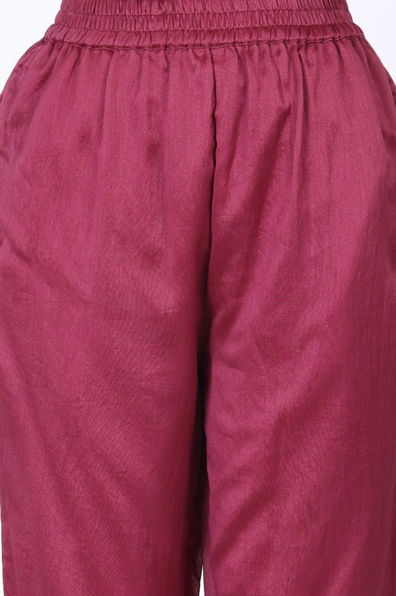 Purple Embroidered Cotton Silk Straight Kurta with Pants and Dupatta Set