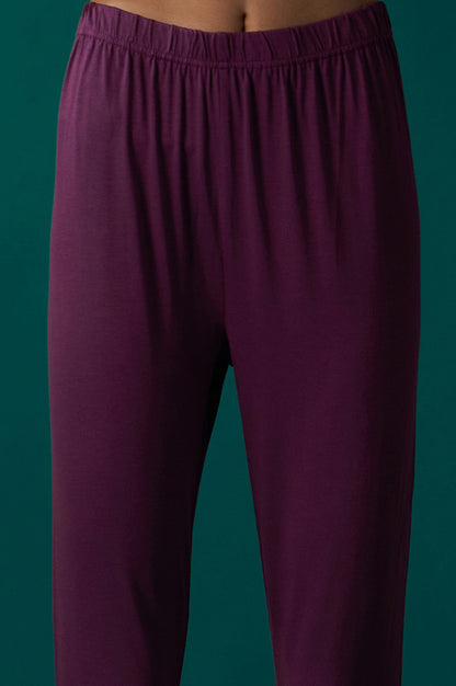 Purple Zari Embroidered Chanderi Jacquard Anarkali Kurta with Churidar and Dupatta Set