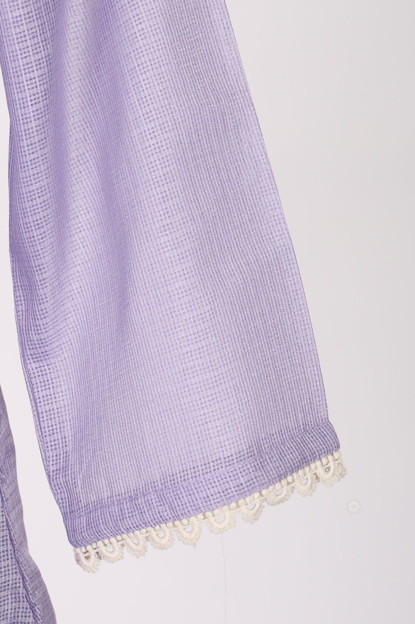 Lavender Thread Embroidered Kota Straight Kurta