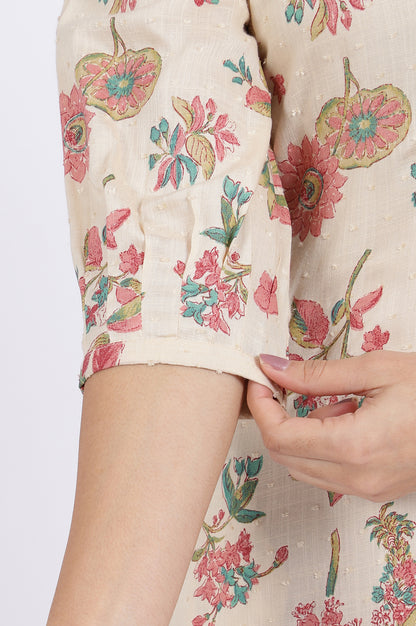 Floral Printed Straight Viscose Kurta