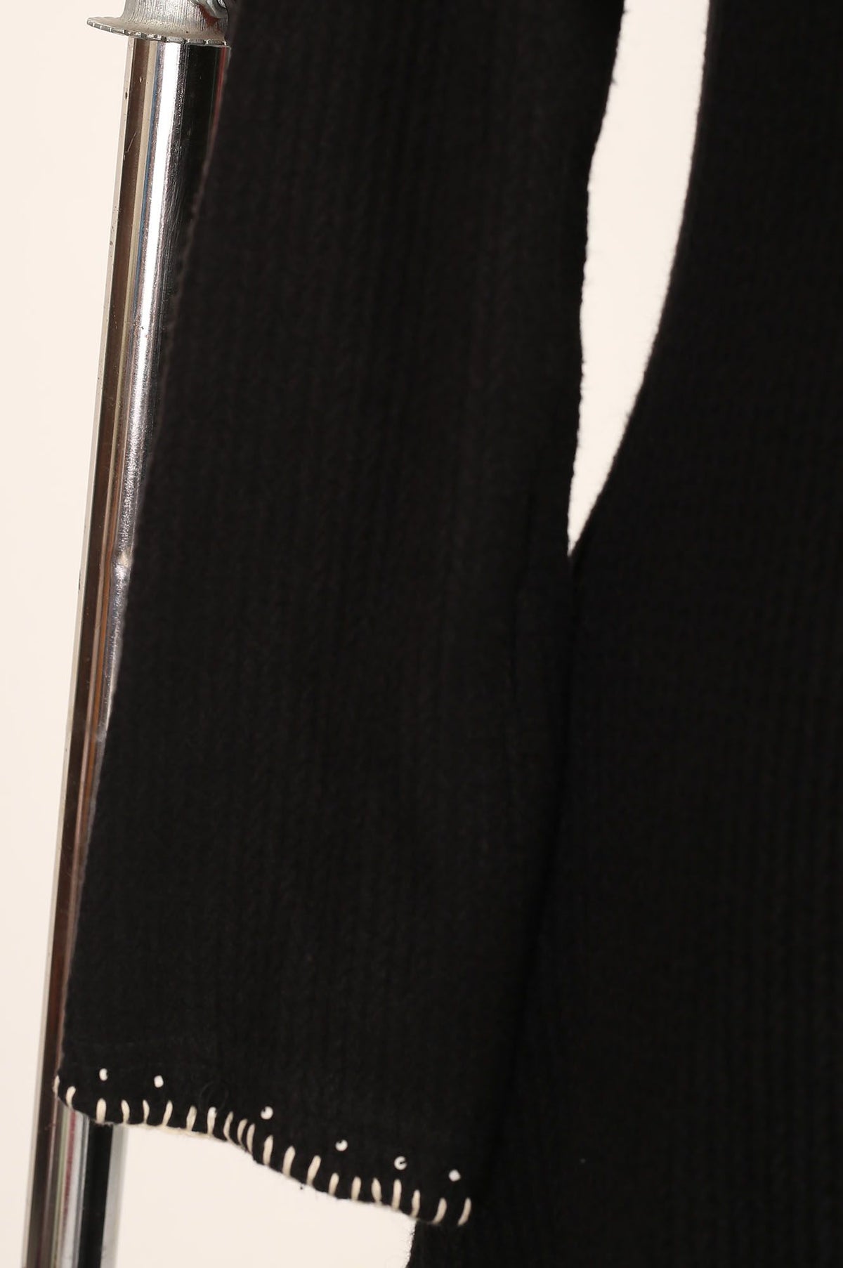Black Yarn Dyed Embroidered A-line Winter Dress