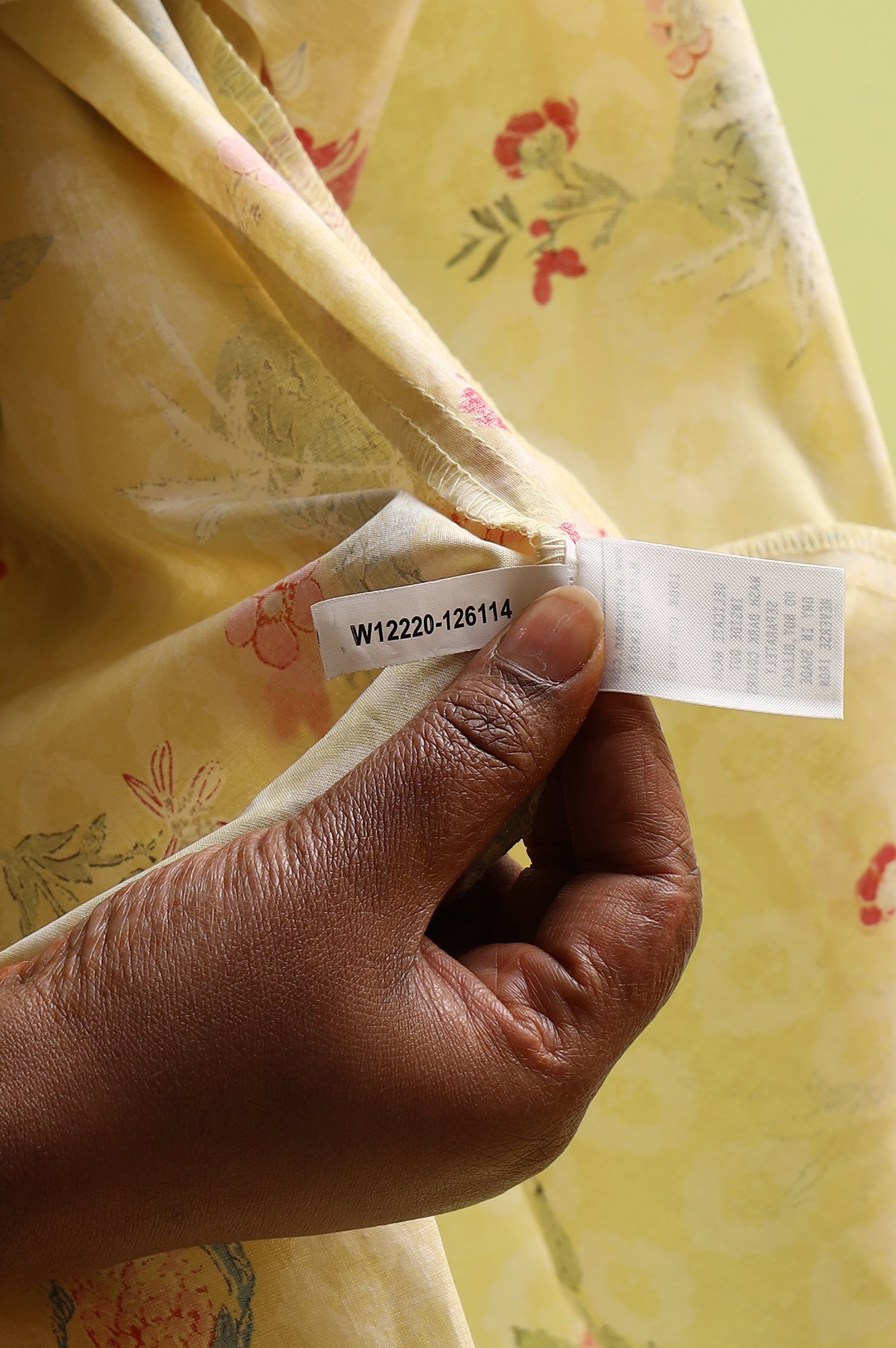 Yellow Floral Printed Pure Cotton A-line Kurta with Thread Embroidery