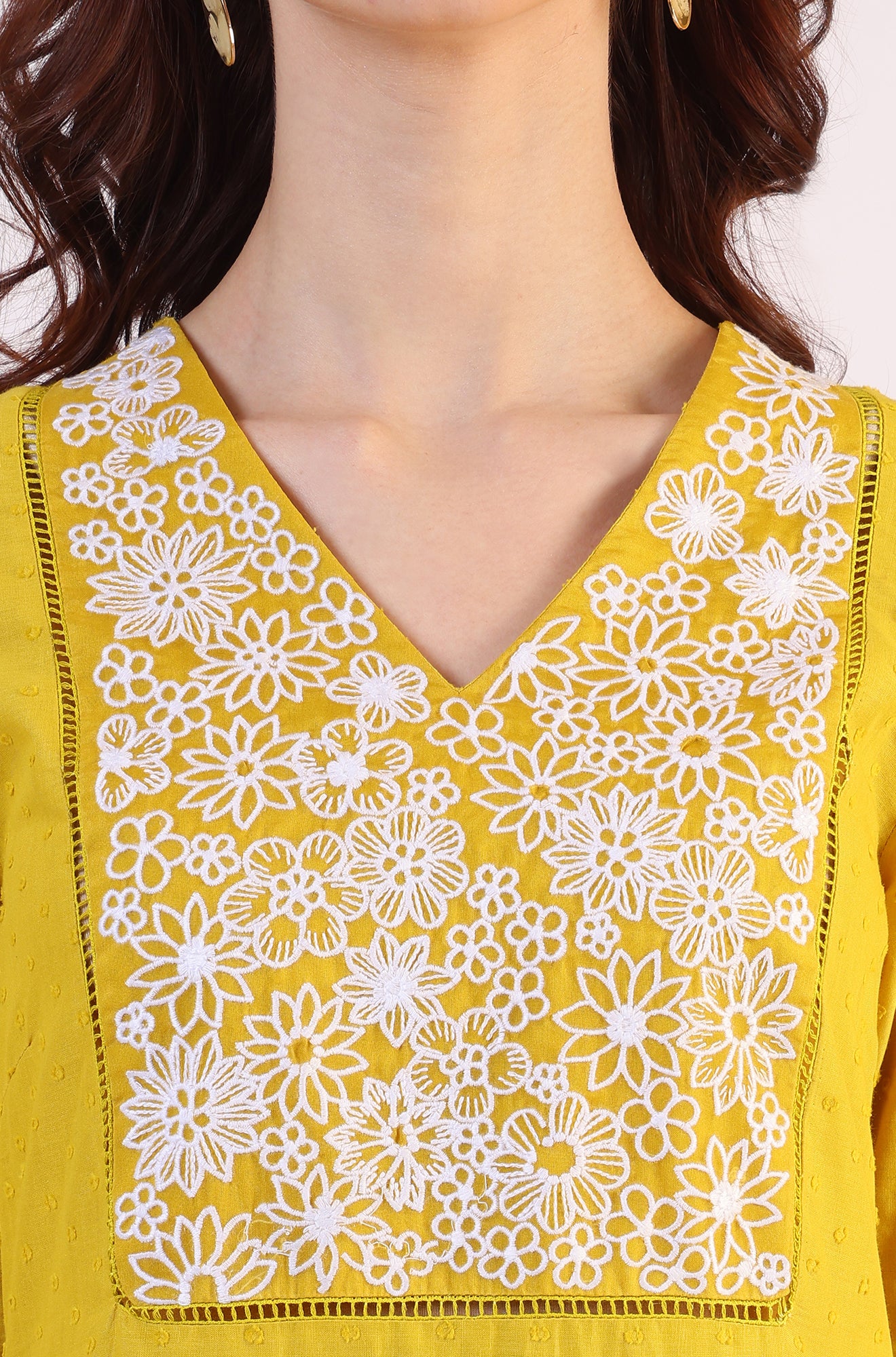 Yellow Solid Straight Pure Cotton Kurta