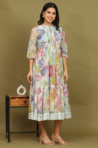 Floral Printed Flared Dress