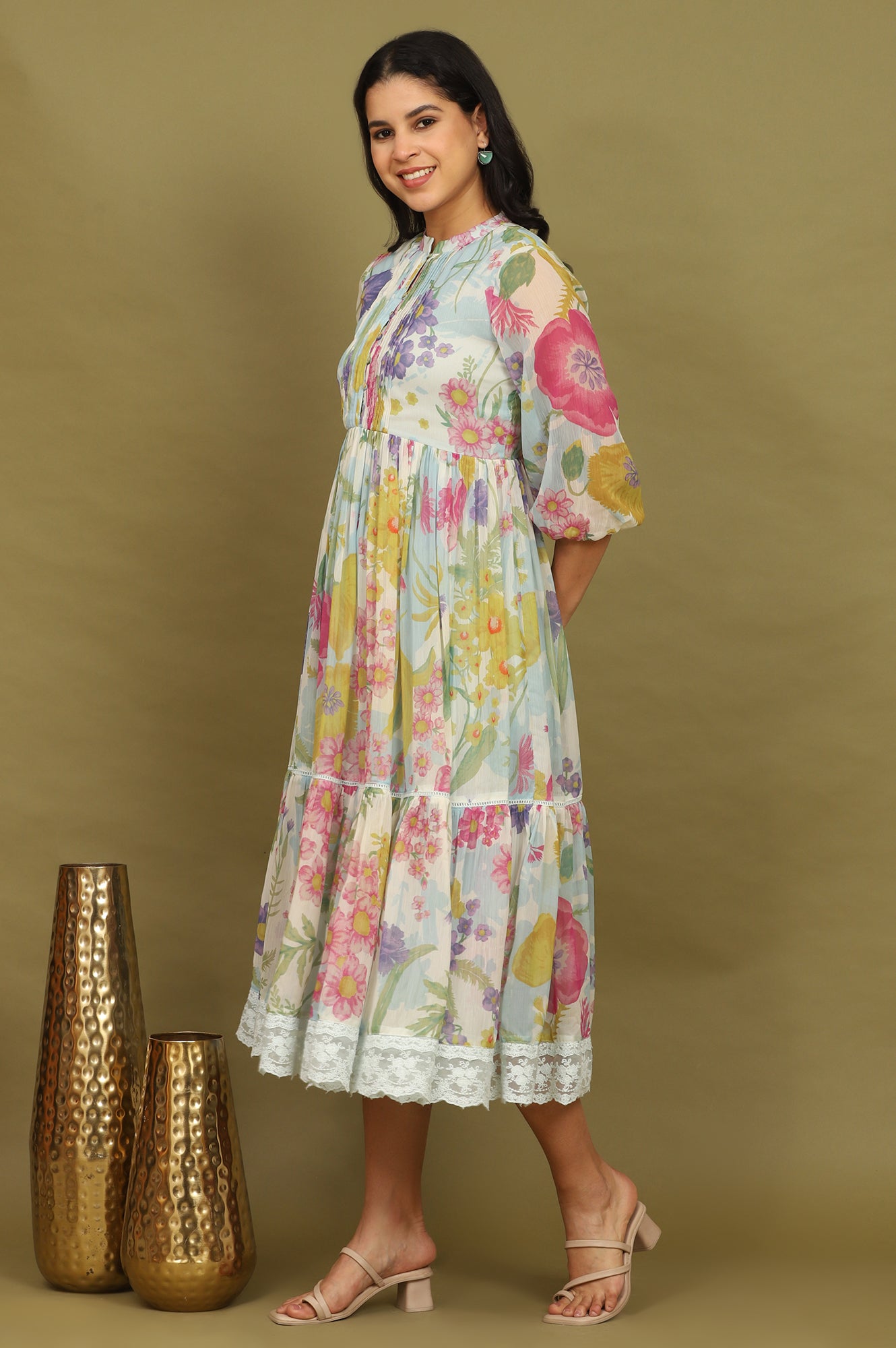 Floral Printed Flared Dress