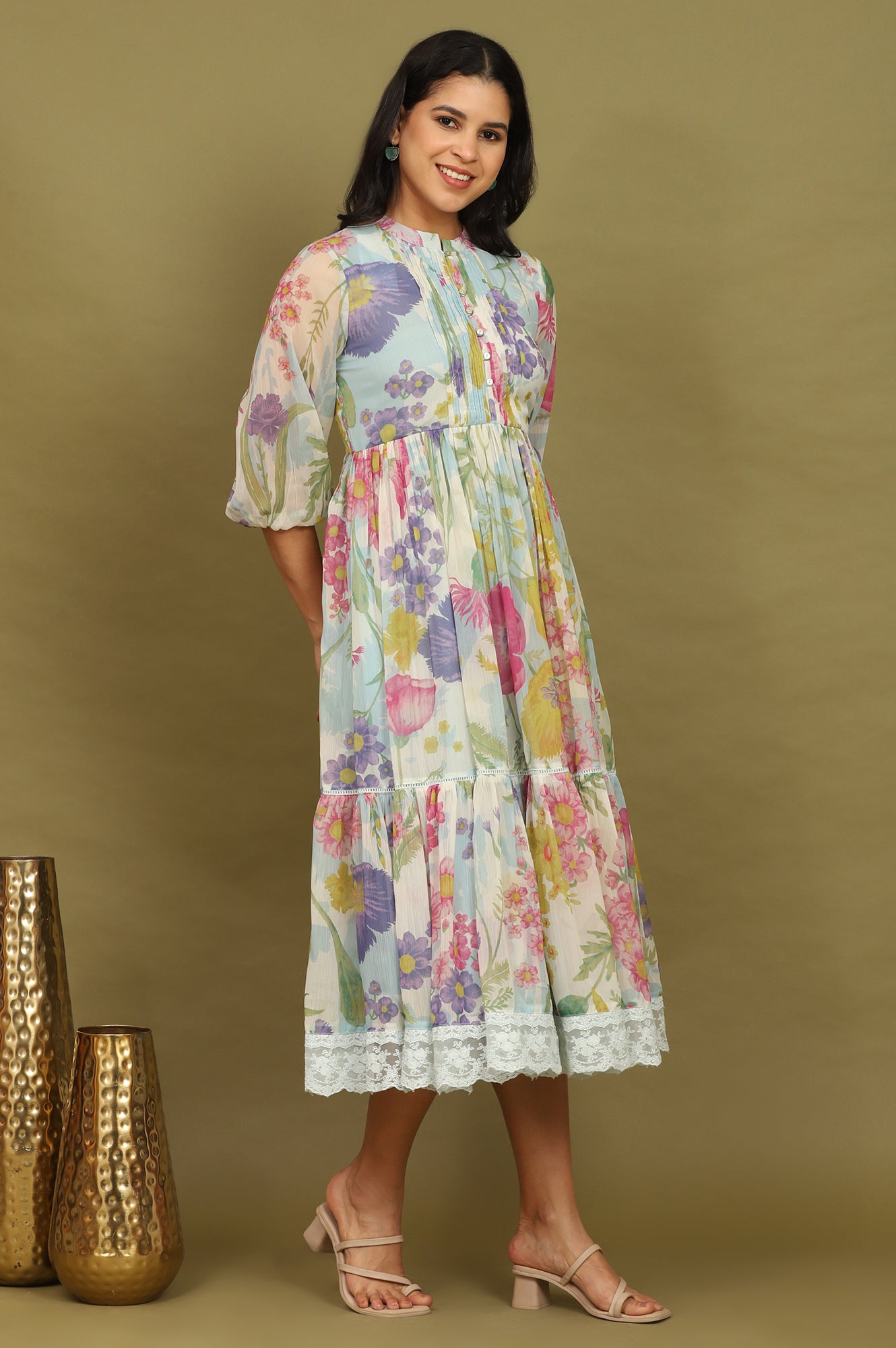 Floral Printed Flared Dress