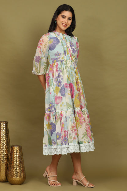 Floral Printed Flared Dress