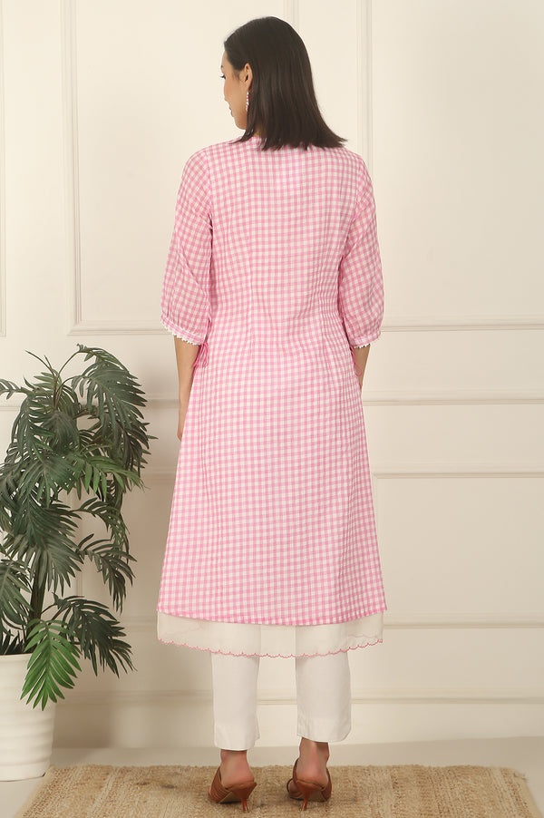 a line dress kurtis Cotton Slub A-Line Kurti and Palazzo Set M/38