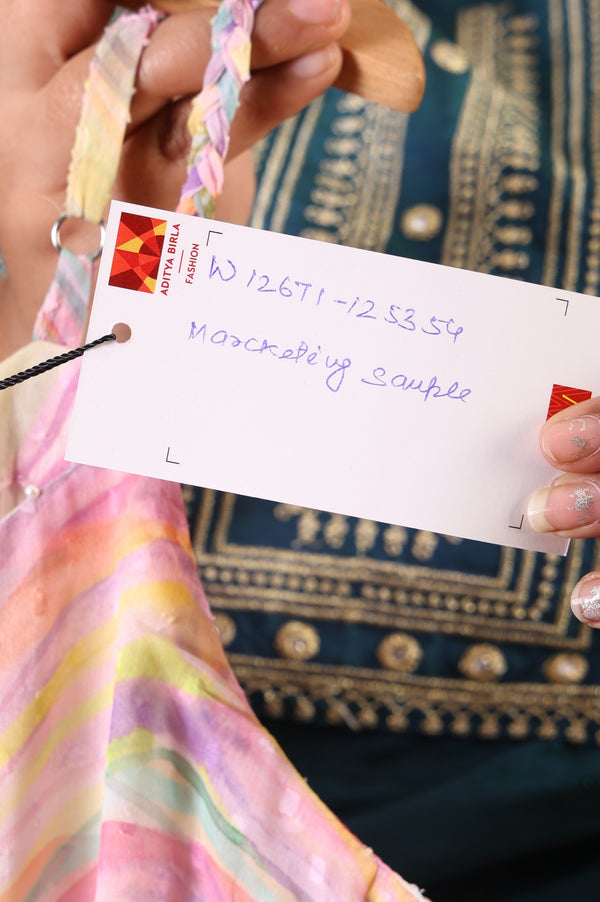 Multicolor Chevron Chiffon Tiered Dress