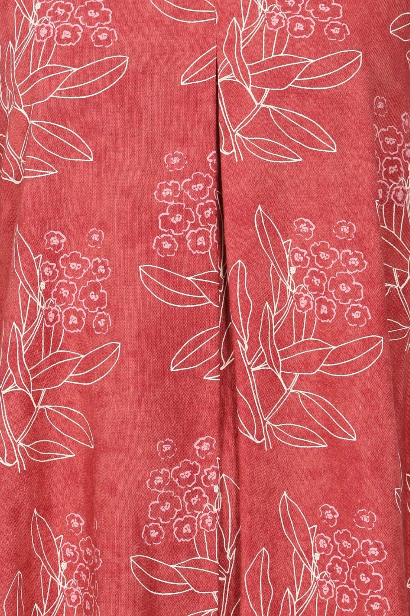 Rust Floral Printed Rayon A-line Dress