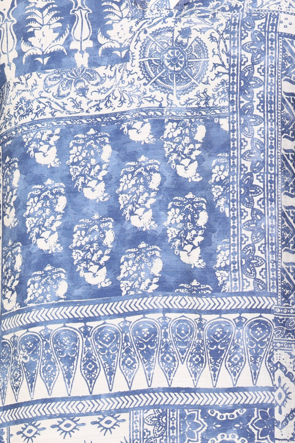 Blue Ethnic Motifs Printed Straight Kurta
