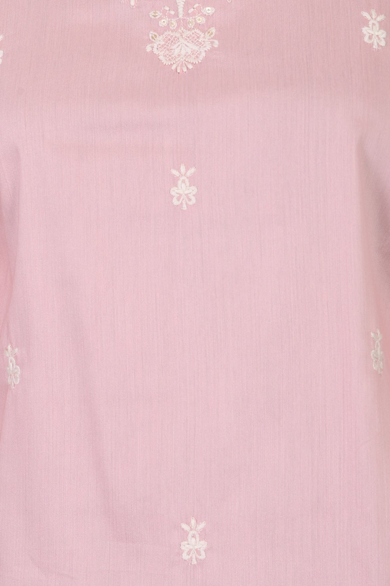 Pink Chikankari Embroidered Straight Kurta