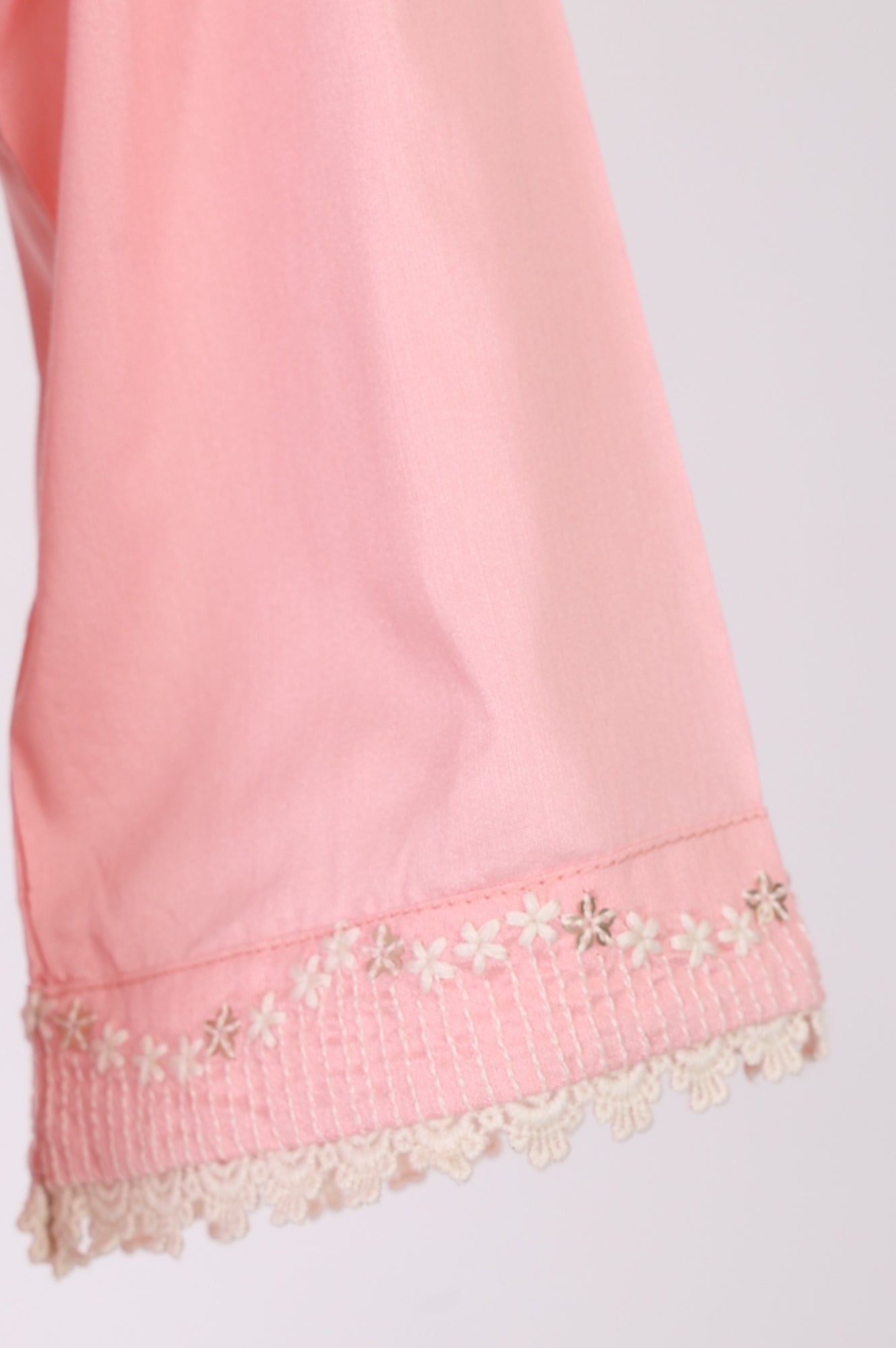 Pink Chikankari Embroidered Straight Kurta