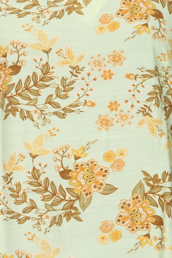 Green Floral Printed Straight Kurta