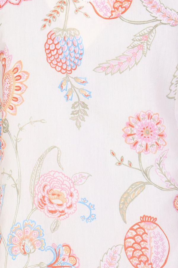 Off-White Schiffily Embroidered Floral Straight Kurta