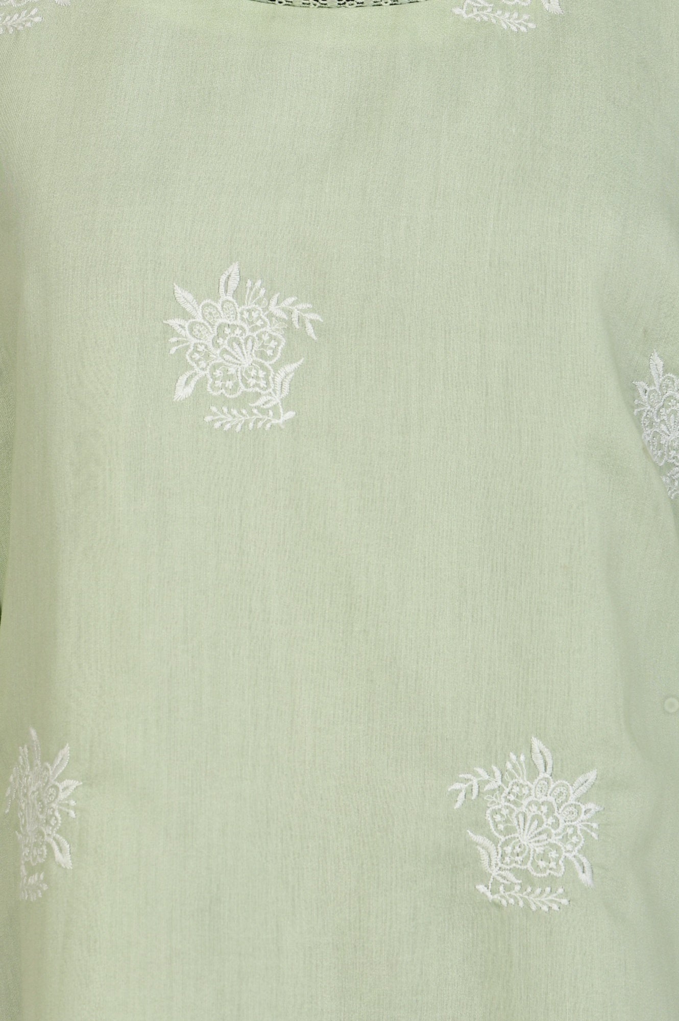 Sea Green Thread Embroidered Straight Kurta