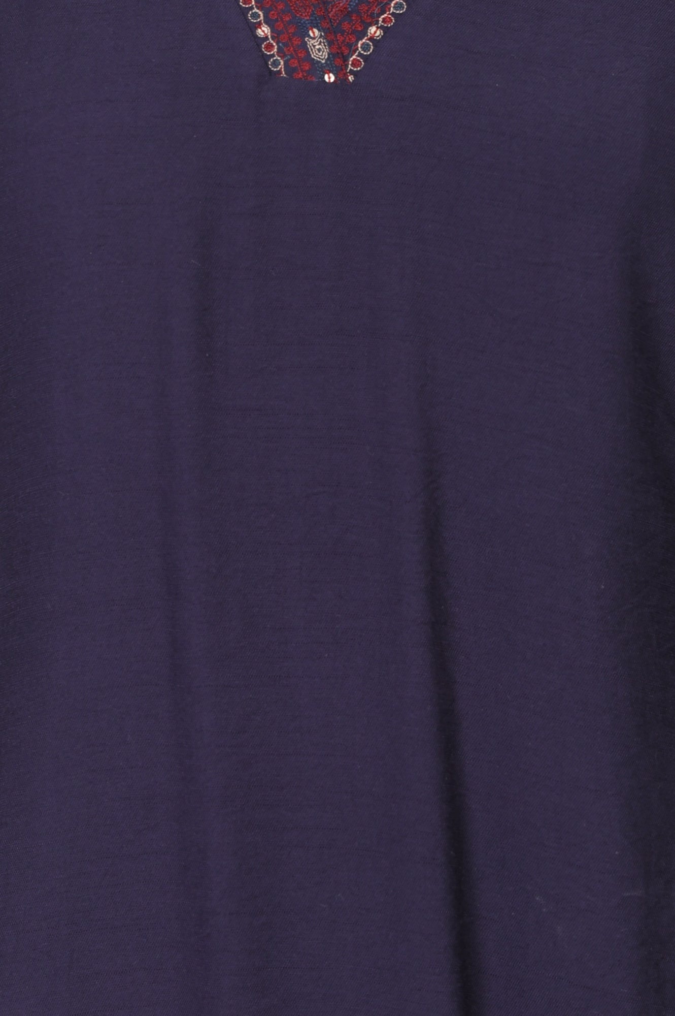 Blue Embroidered A-line Kurta