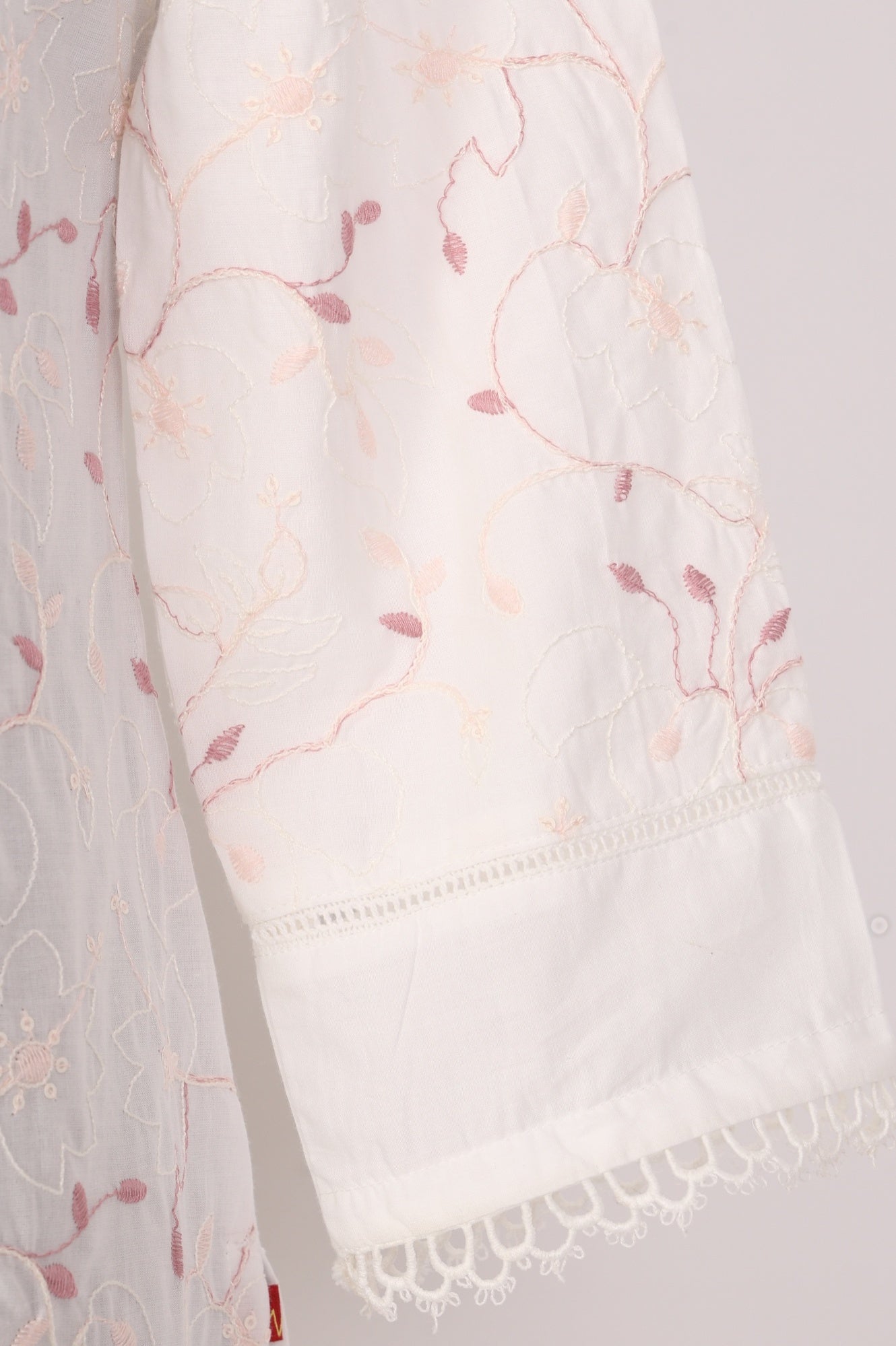 White Chikankari Embroidered Sequins Pure Cotton Straight Kurta