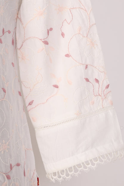 White Chikankari Embroidered Sequins Pure Cotton Straight Kurta