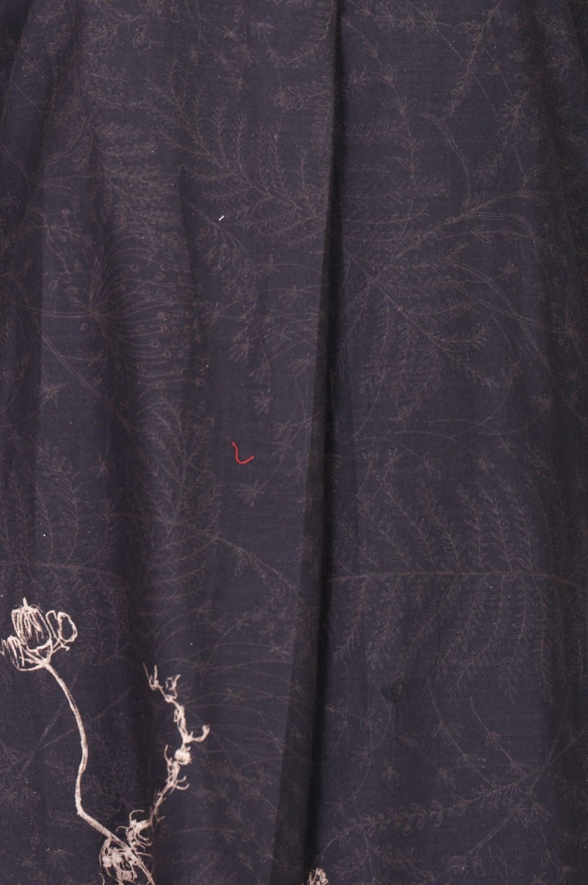 Black Floral Printed Pure Cotton Straight Kurta