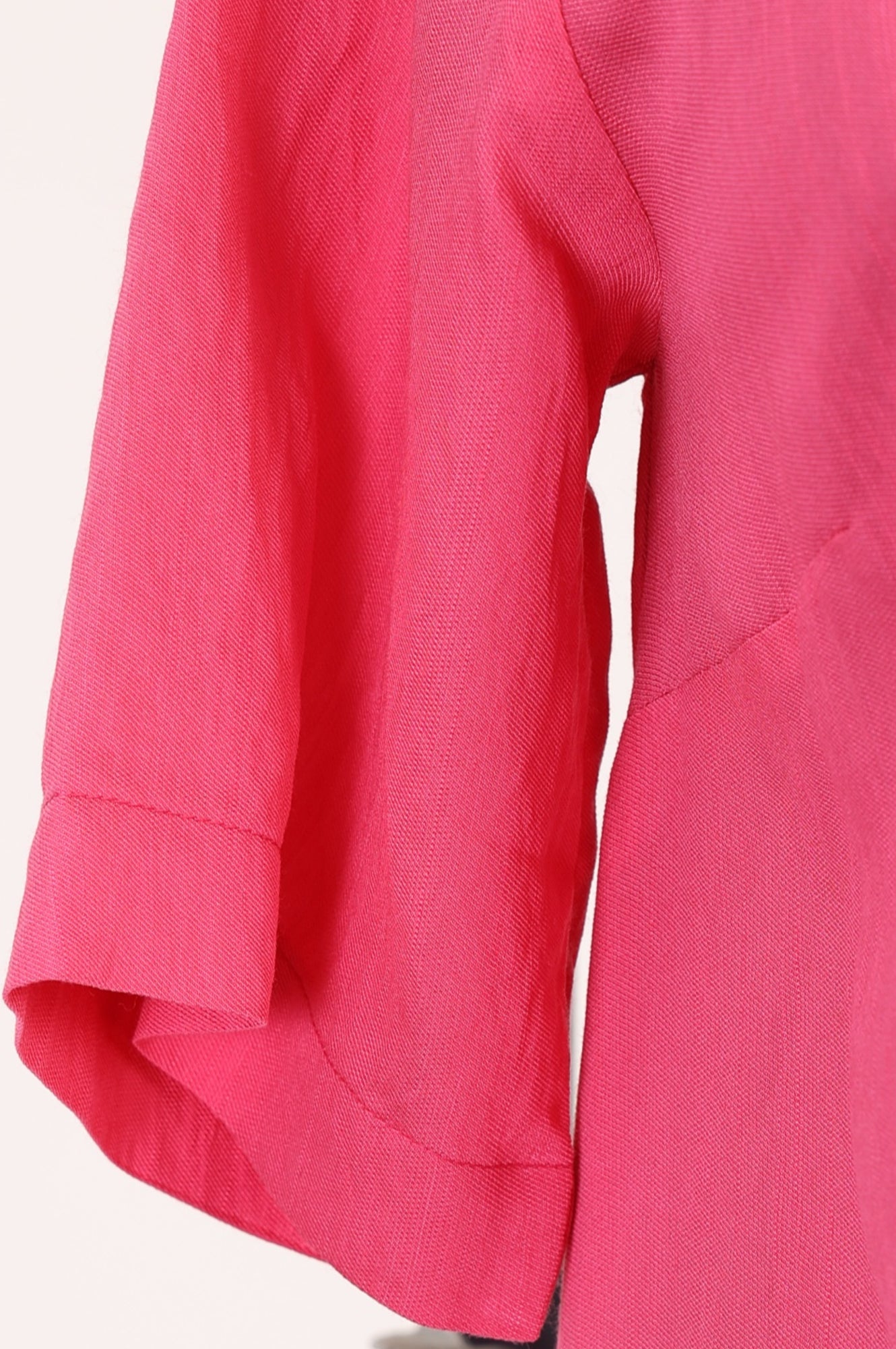 Pink Solid A-line Shirt Collar Kurta