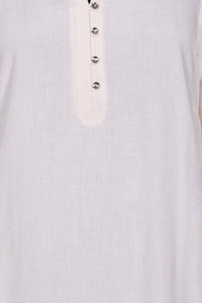 Beige Solid Rayon Straight Kurta