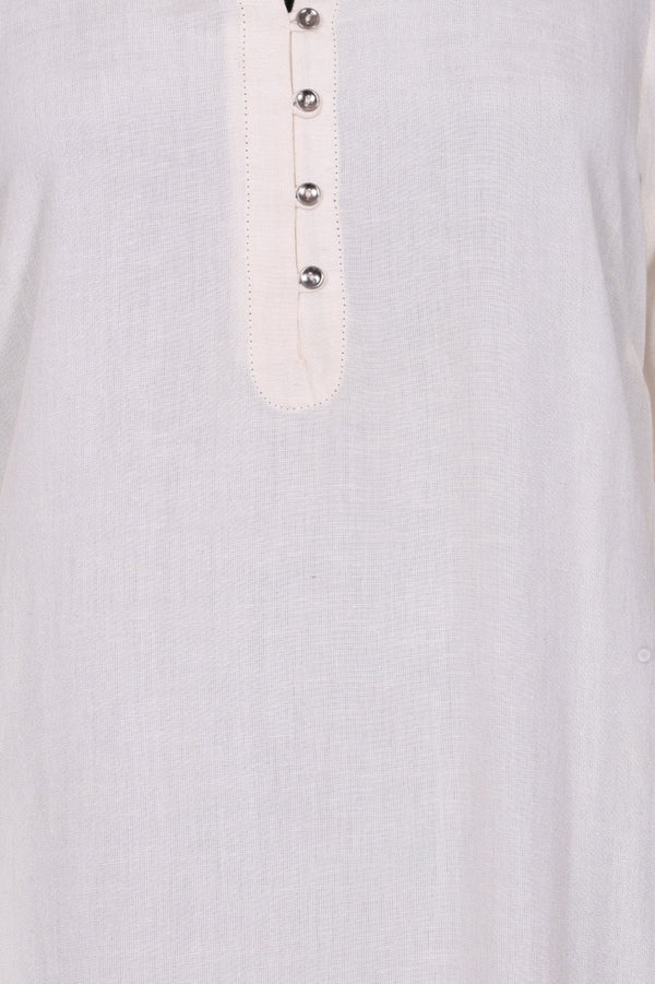 Beige Solid Rayon Straight Kurta