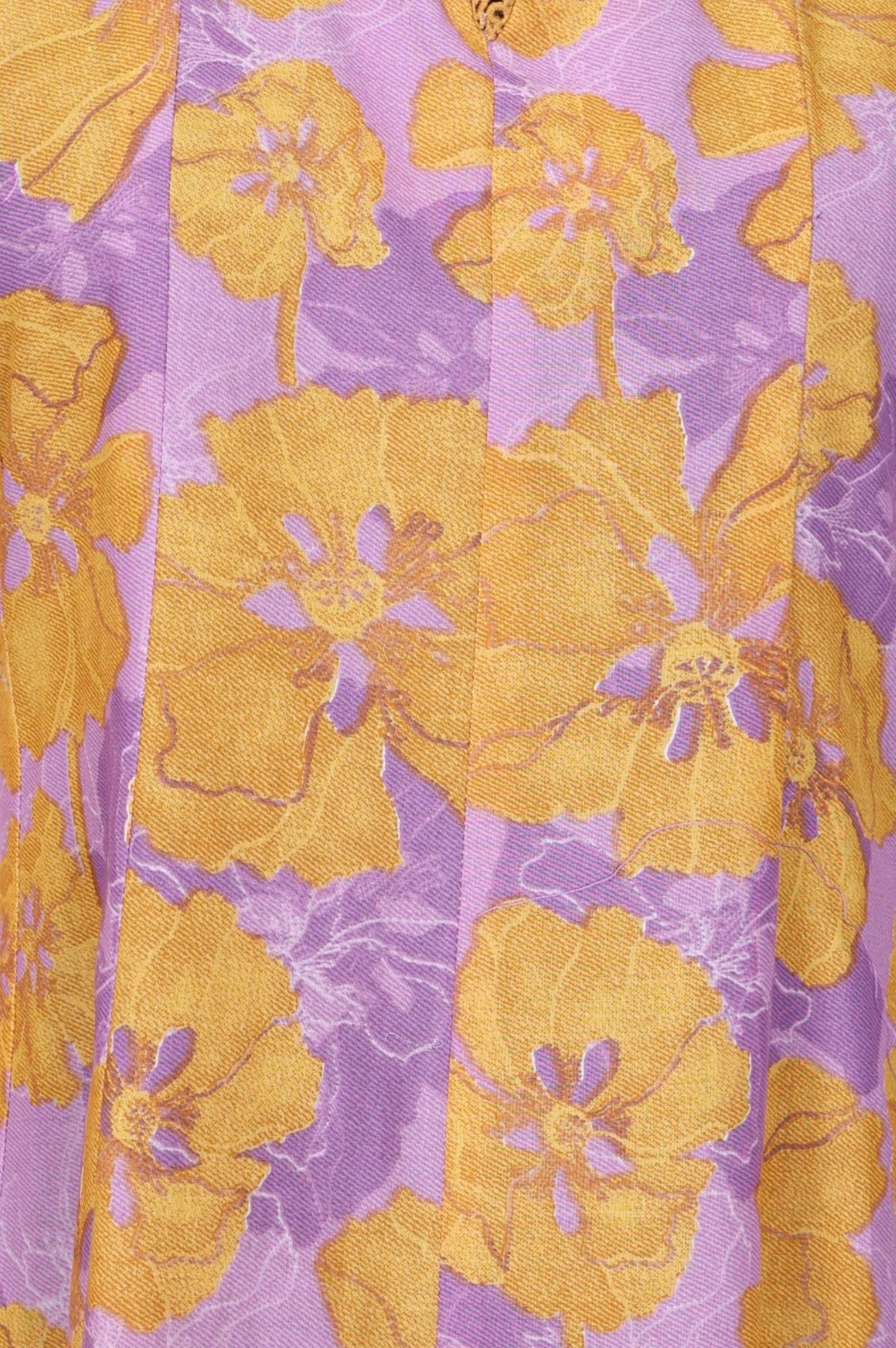 Lavender Bold Floral Printed Pure Cotton A-line Kurta