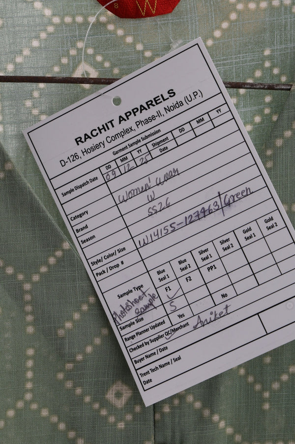 Sea Green Geometric Printed Pure Cotton Straight Kurta