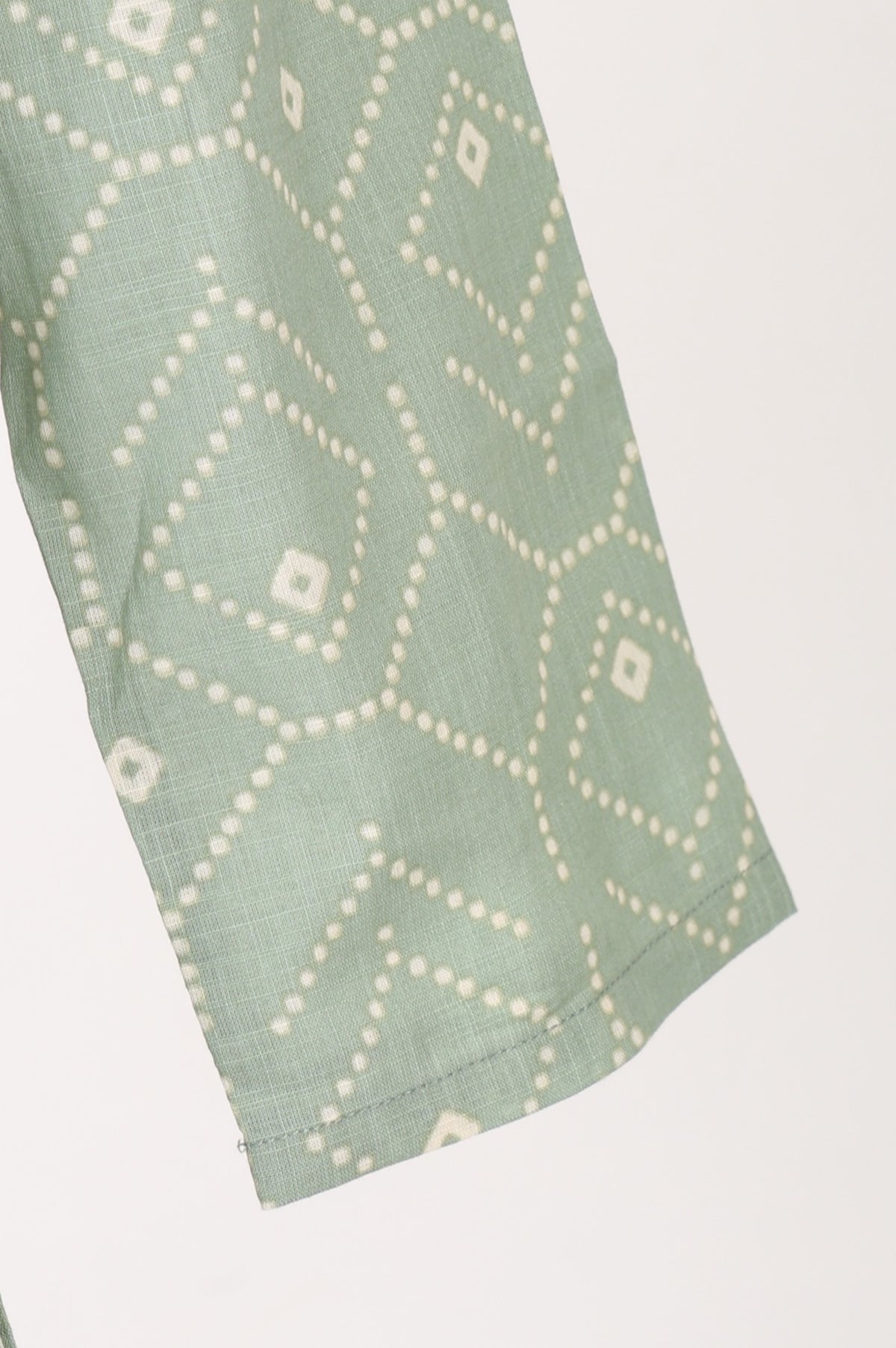 Sea Green Geometric Printed Pure Cotton Straight Kurta
