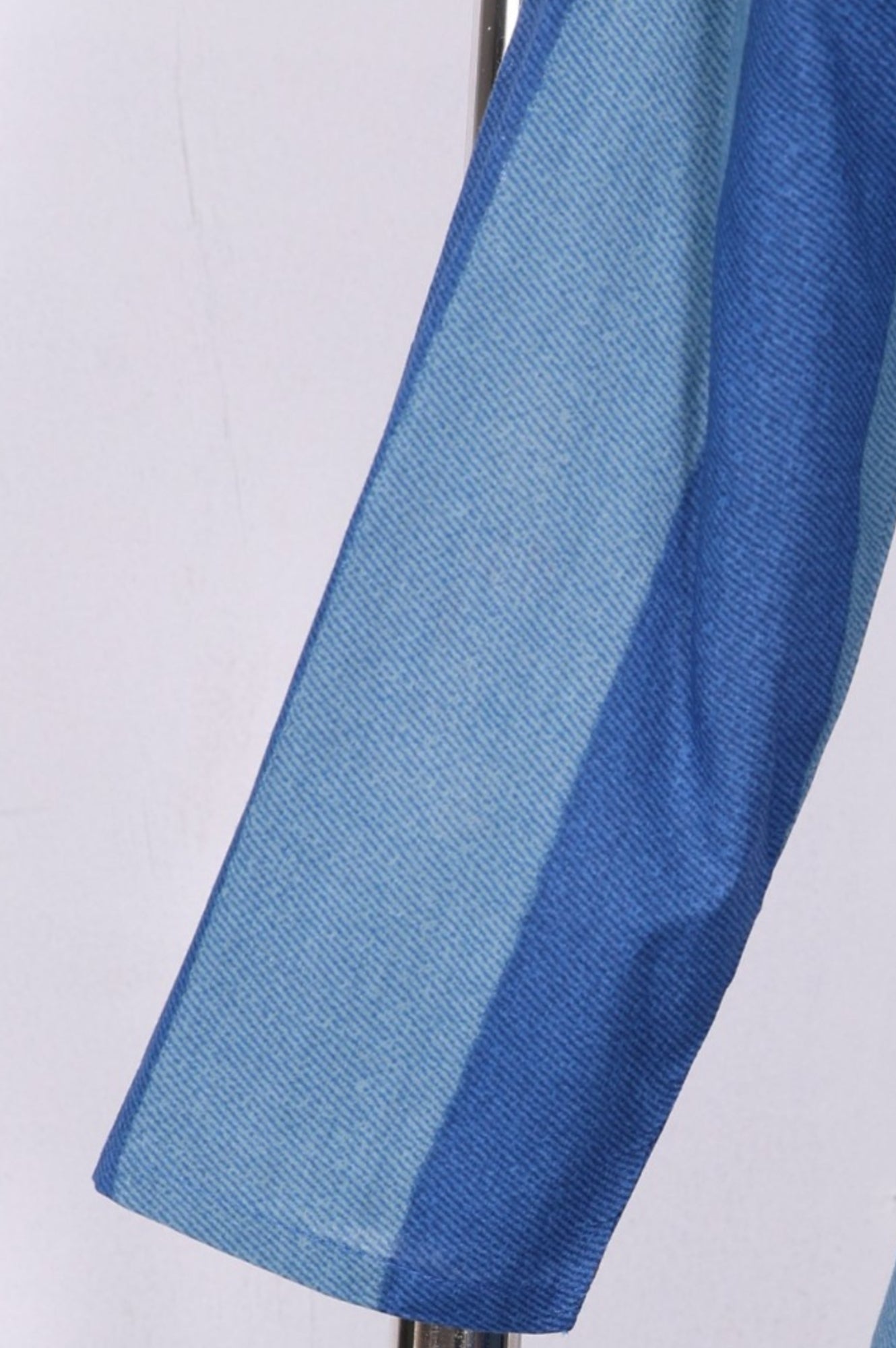 Blue Colour Block Floral Printed Pure Cotton Straight Kurta