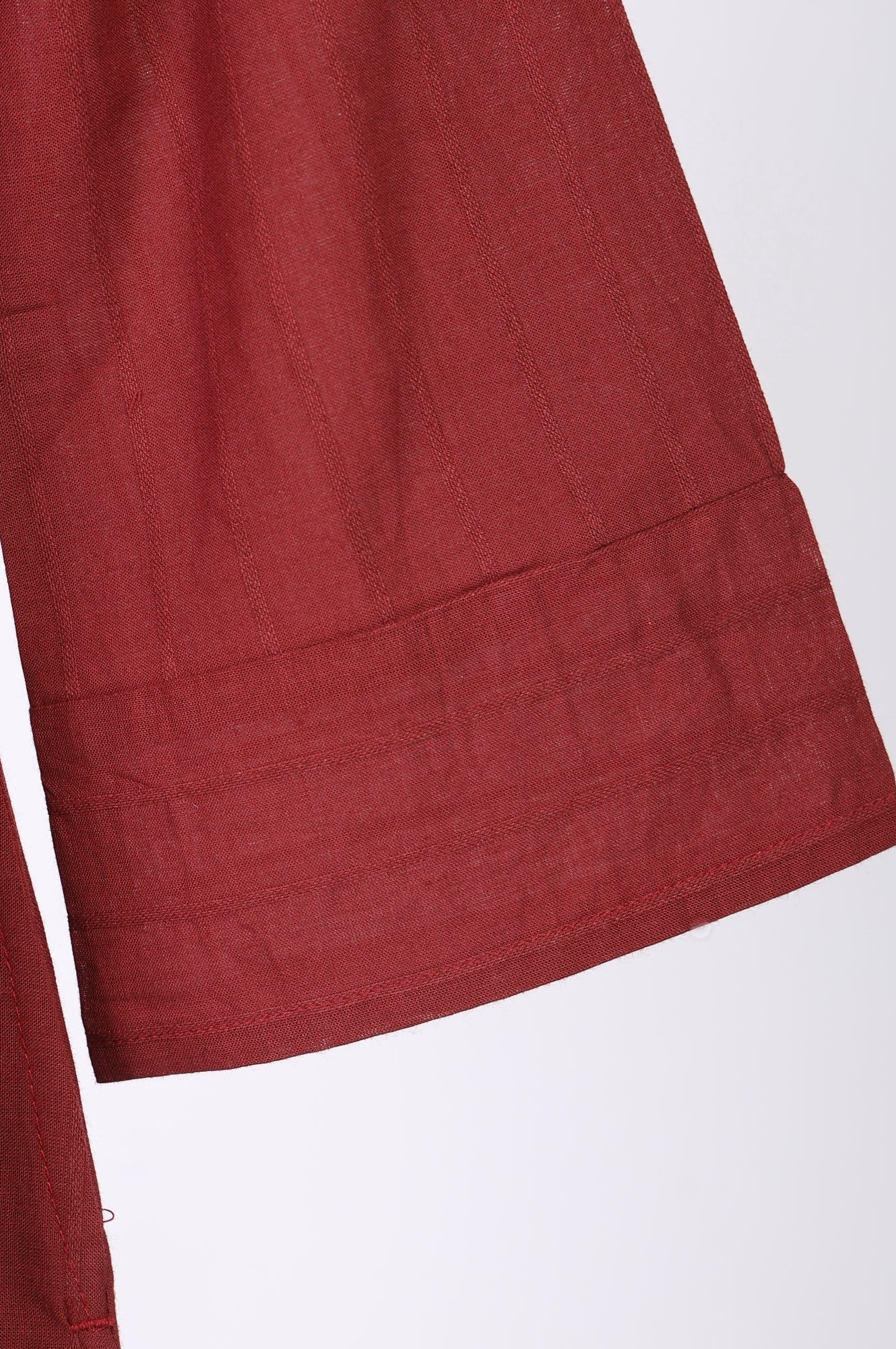 Maroon Solid Pure Cotton Straight Kurta